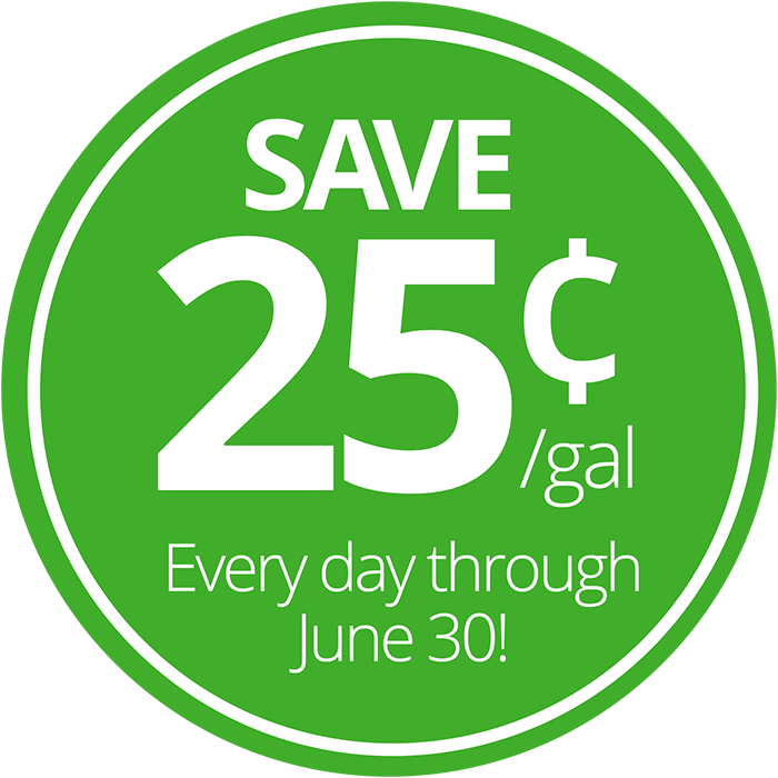 Save 25¢ per gallon